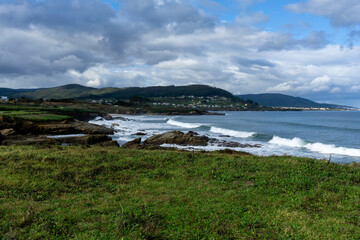 view of the Cantabrian Sea and the rough coastline in Galicia near Foz