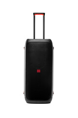 Portable big black speaker isolated on a white background.