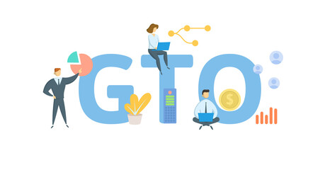 GTO, Group Training Organisation. Concept with keywords, people and icons. Flat vector illustration. Isolated on white background.