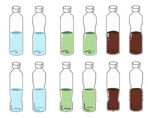 飲みかけのペットボトル　半分