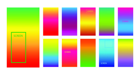 Fototapeta premium Bright and rich color gradients in the background. Modern screen design for a mobile app. Vector illustration. Isolated on a white background