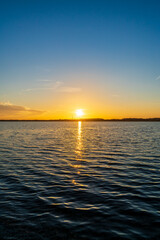 Romantic sunset at a lake