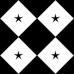 Abstrac background with a four five-pointed stars on a white quadrates
