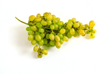 photo of green grapes on a white background close up