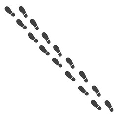 Human footprints icon. Imprint shoes road. Foot steps sign.