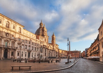 Piazza Navona in a morning light Rome Italy