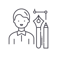 Create web content icon, linear isolated illustration, thin line vector, web design sign, outline concept symbol with editable stroke on white background.