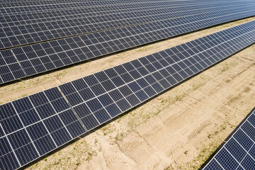 Large solar station. Bird's-eye view.