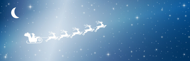 Obraz na płótnie Canvas Santa Claus with sled and reindeer