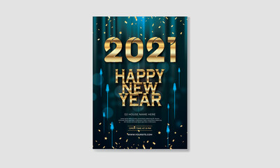 Happy New Year 2021 Gorgeous Poster Design Template