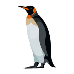 Isolated figure of a standing king penguin