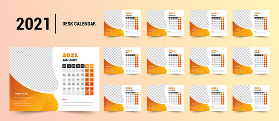 Desk calendar 2021 template
