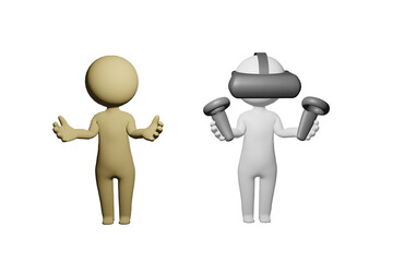 VRを楽しむ人とアバター © とりがらし