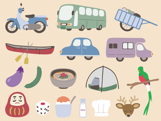 旅関連のイラスト（Travel illustration）