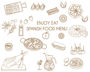 Spanish food menu icon