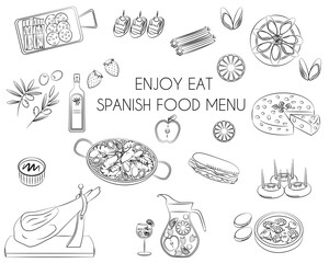 Spanish food menu icon