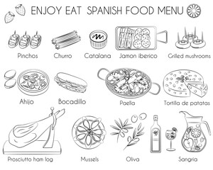 Spanish food menu icon