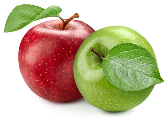 Organic fresh apples isolated on white