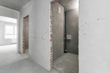 Fototapeta premium interior of the apartment without decoration in gray colors