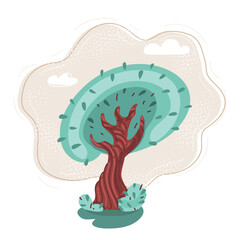 Vector illustration of Oak tree.