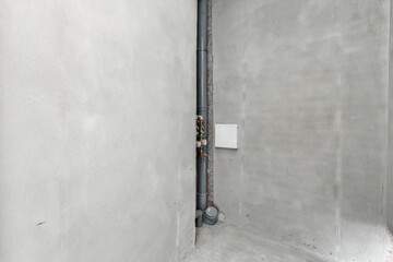 interior of the apartment without decoration in gray colors