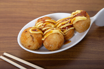 delicious japanese food octopus balls