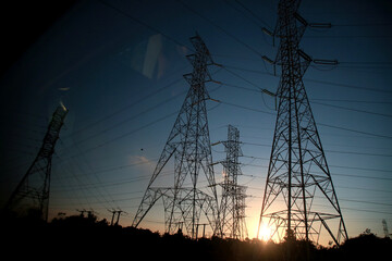 camacari, bahia / brazil - september 27, 2020: tower are joined together with electric power...