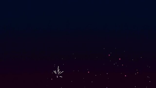 Bright colorful colored fireworks in the night sky