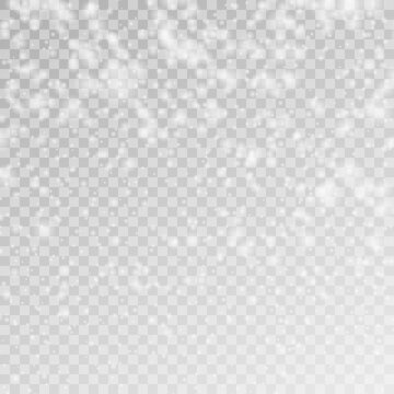 Falling snow vector background. Christmas decoration background with snoflakes.
