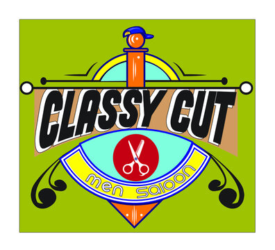 Classy Cut  style T-shirt  design | Barber shop or men saloon | hair cut, hair style, men T-shirt, scissors and comb, Set of scissors and comb.  .