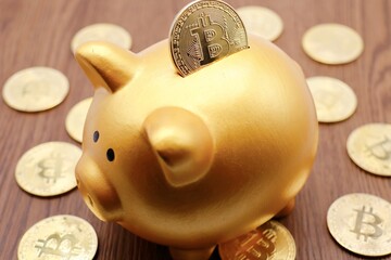 ビットコインと豚の貯金箱