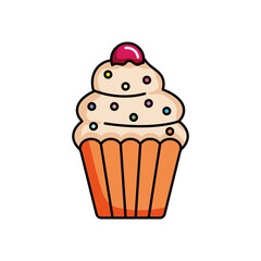icon of sweet cupcake, colorful design