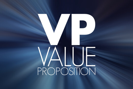 VP - Value Proposition acronym, business concept background