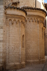 Fototapeta premium Detail of the walls of the cathedral of Sant'Emiliano in Trevi ,Italy