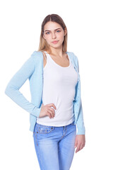 Obraz premium Portrait of beautiful woman wearing casual clothing