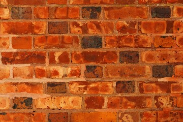 Red and orange brick wall background