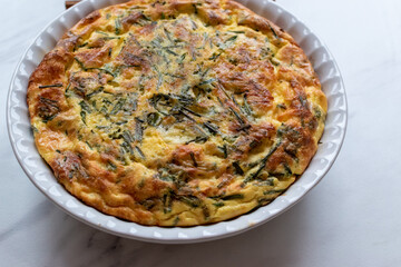 cheese and chive quiche with no crust low carb food 