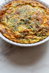 crustless cheese and chive quiche 