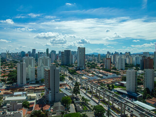 Fototapeta na wymiar Aerial view of Brooklin neighborhood in Sao Paulo