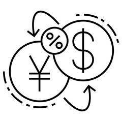 Currency Conversion Tax Concept,  Foreign Exchange Conversion Vector Icon Design, Compulsory Financial charges and Taxation Symbol on White Background, Levy Sign 