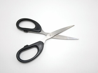 Stainless steel scissors with black handle