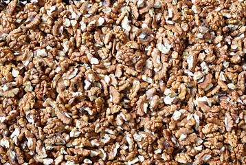 Background from a dry kernels of walnuts.