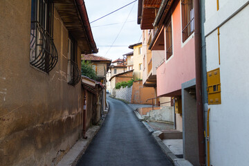 Narrow street in the historic district of Sarajevo. Bosnia and Herzegovina