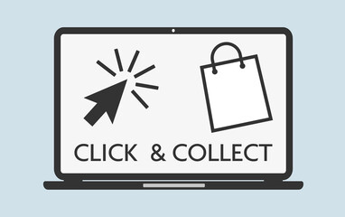 click and collect concept vector illustration, buy online and pick up in local store