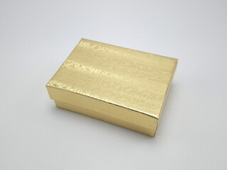 Gold gift box with lid cover