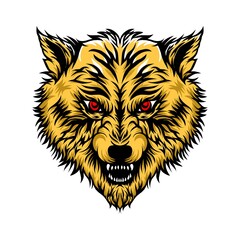 illustration of wolf head