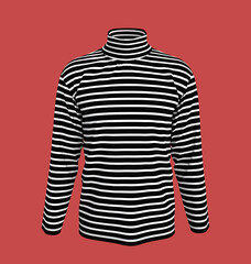 Longsleeves turtleneck shirt, 3d rendering, 3d illustration