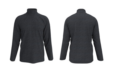 Longsleeves turtleneck shirt, 3d rendering, 3d illustration