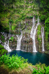 Grand Galet Falls of the Langevin river on Reunion Island