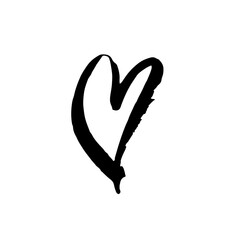 Grunge heart. Valentine day print. Vector illustration.